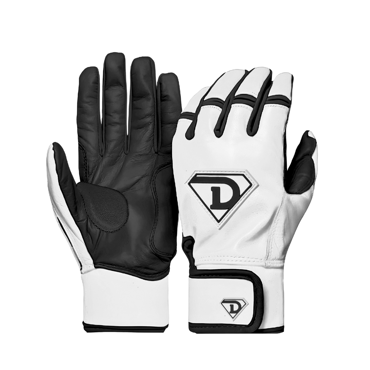 premium leather batting gloves hitting aid batting mechanics black white leather batting gloves